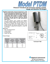 Thumbnail of document Data Sheet - PTDM Pressure Transducer